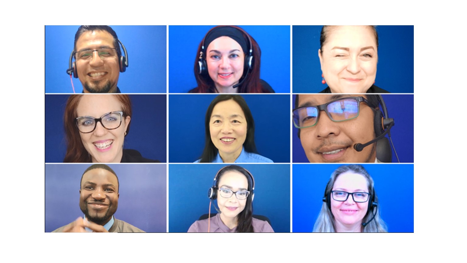 Group of interpreters on a remote call together Group of interpreters on a remote call together