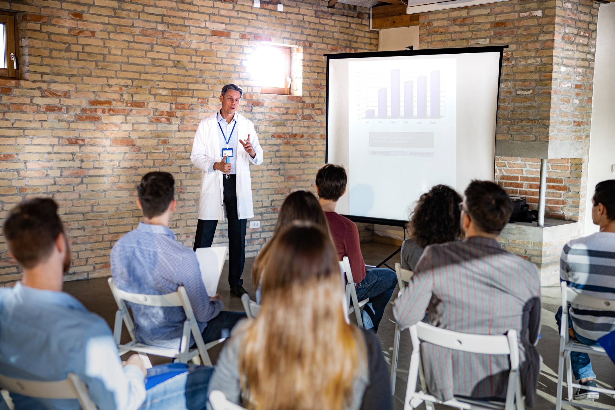 Doctor speaking at healthcare summit