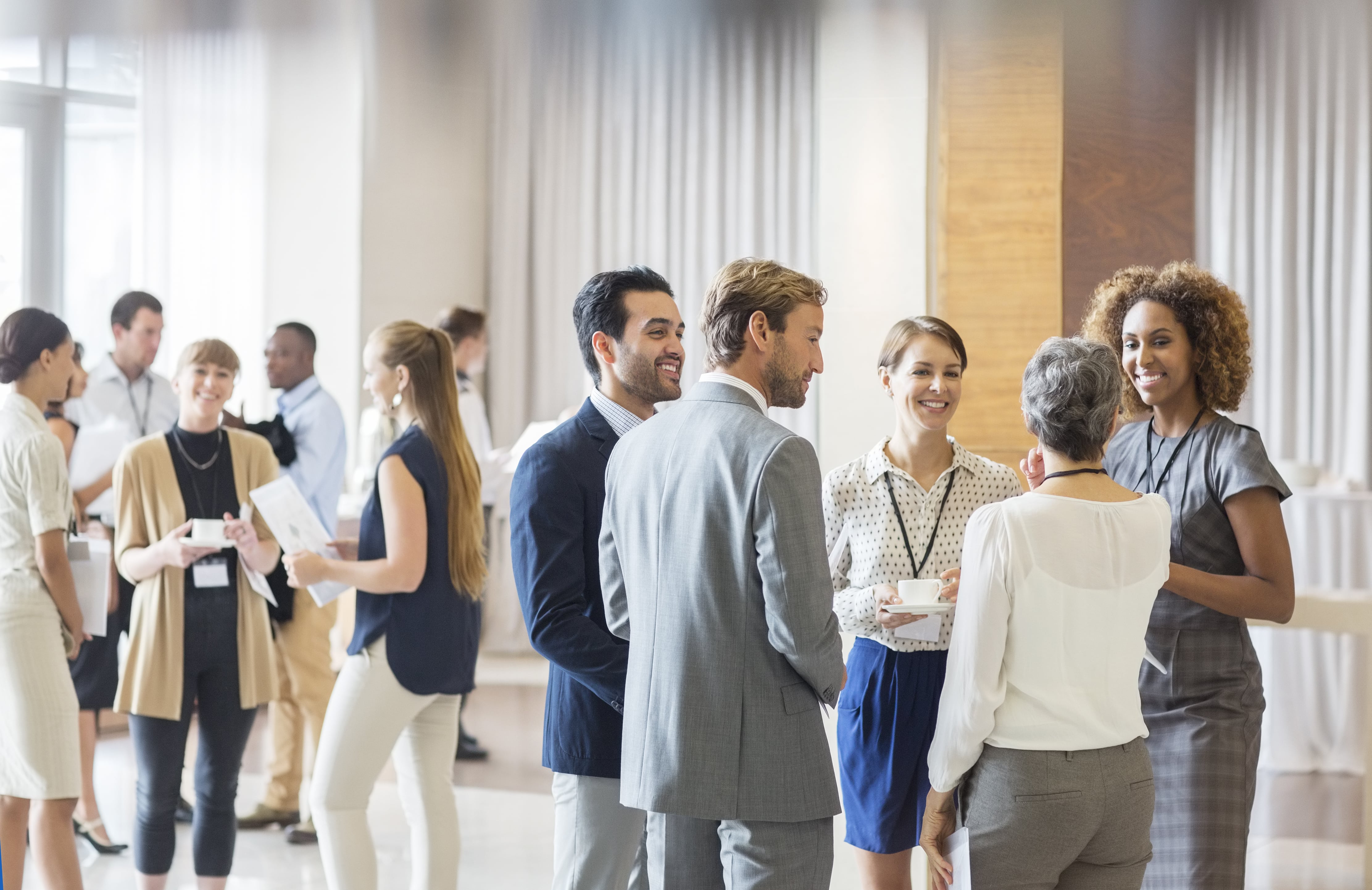 group of businesspeople at a conference