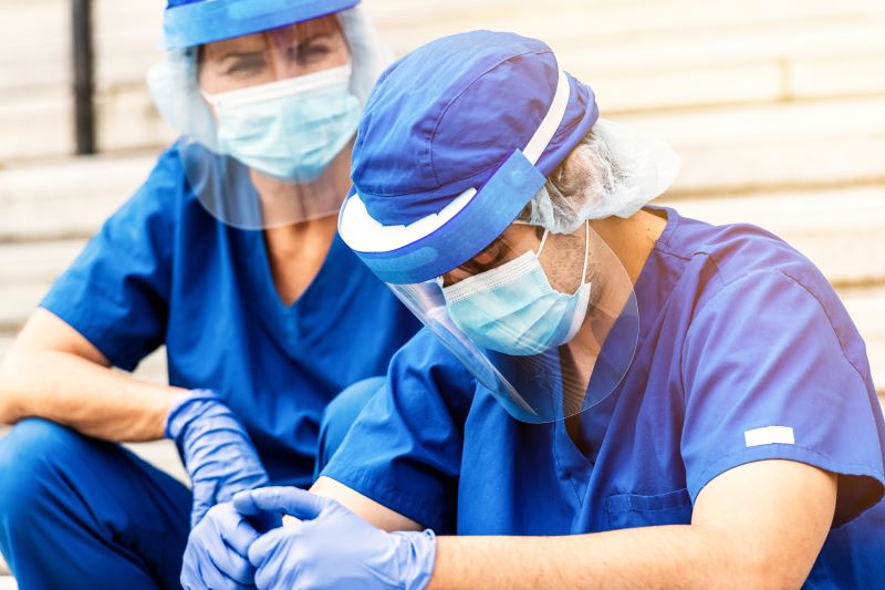 two nurses dealing with mental health challenges