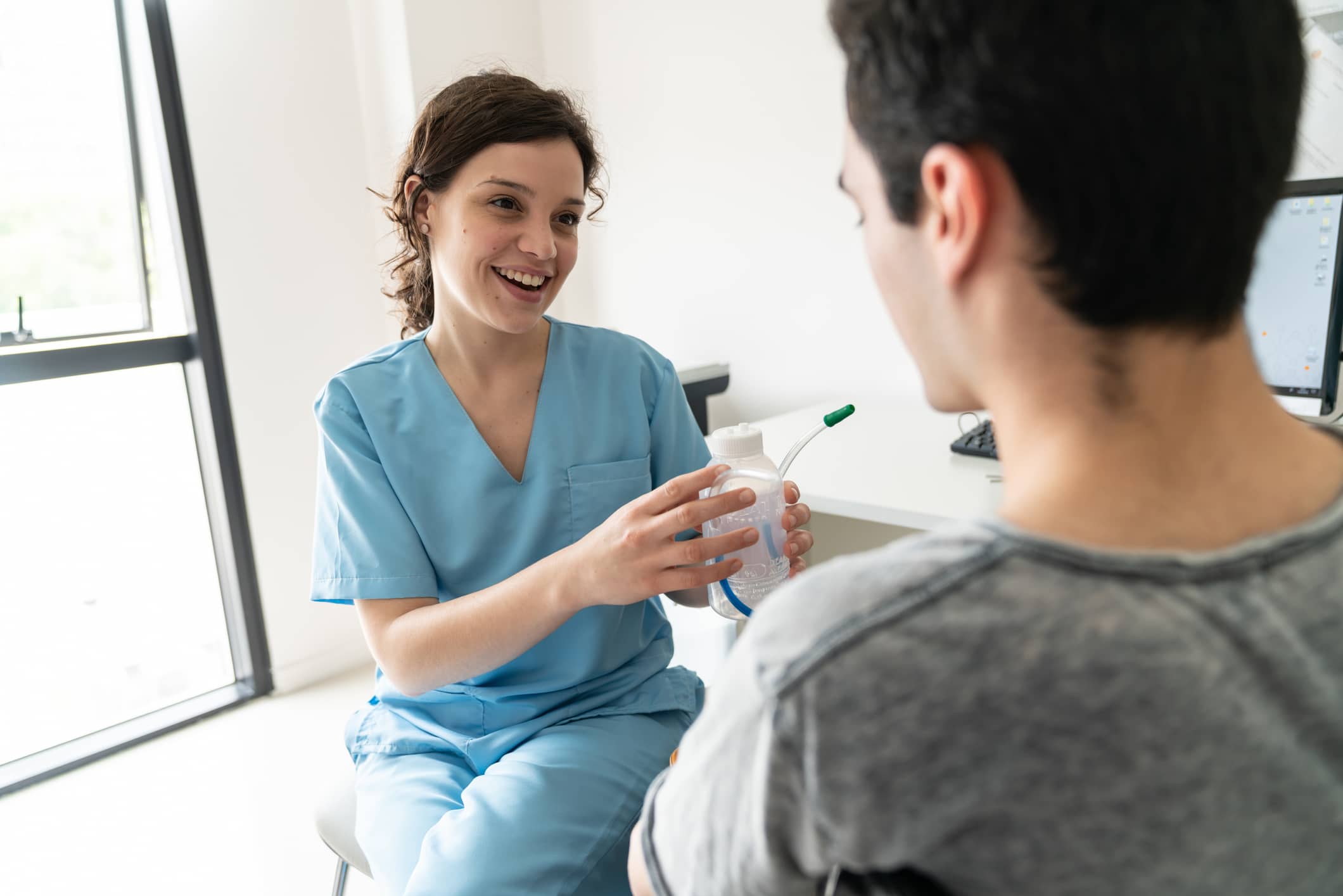 respiratory therapist with patient respiratory therapist with patient