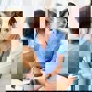 Nurse talking with a patient's family. Nurse talking with a patient's family.