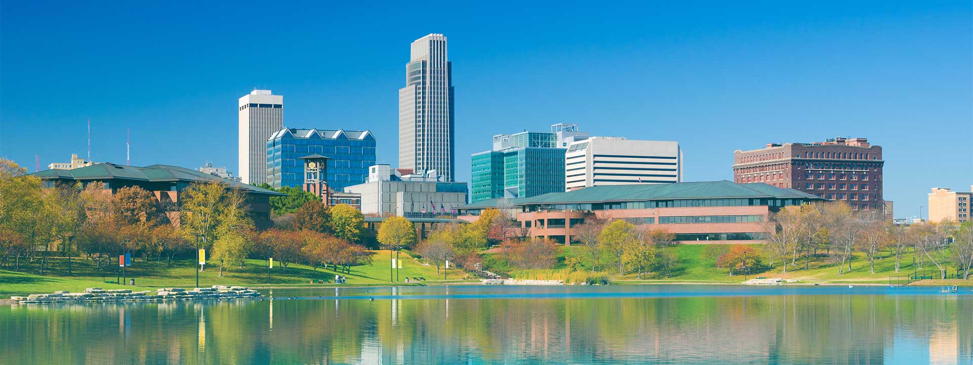 Daytime view of a vibrant and lush Nebraska city