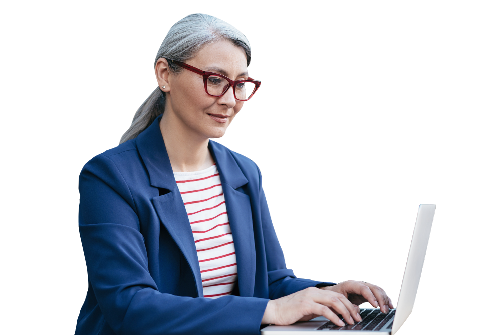 Woman working on computer