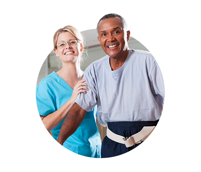 Therapist working with patient