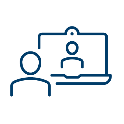 icon of student and teletherapist using televate.